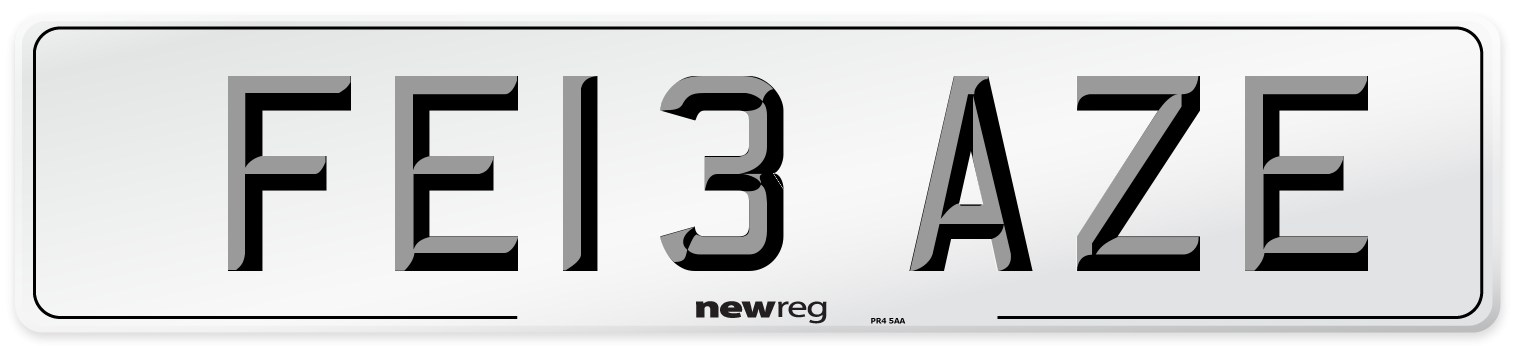 FE13 AZE Number Plate from New Reg